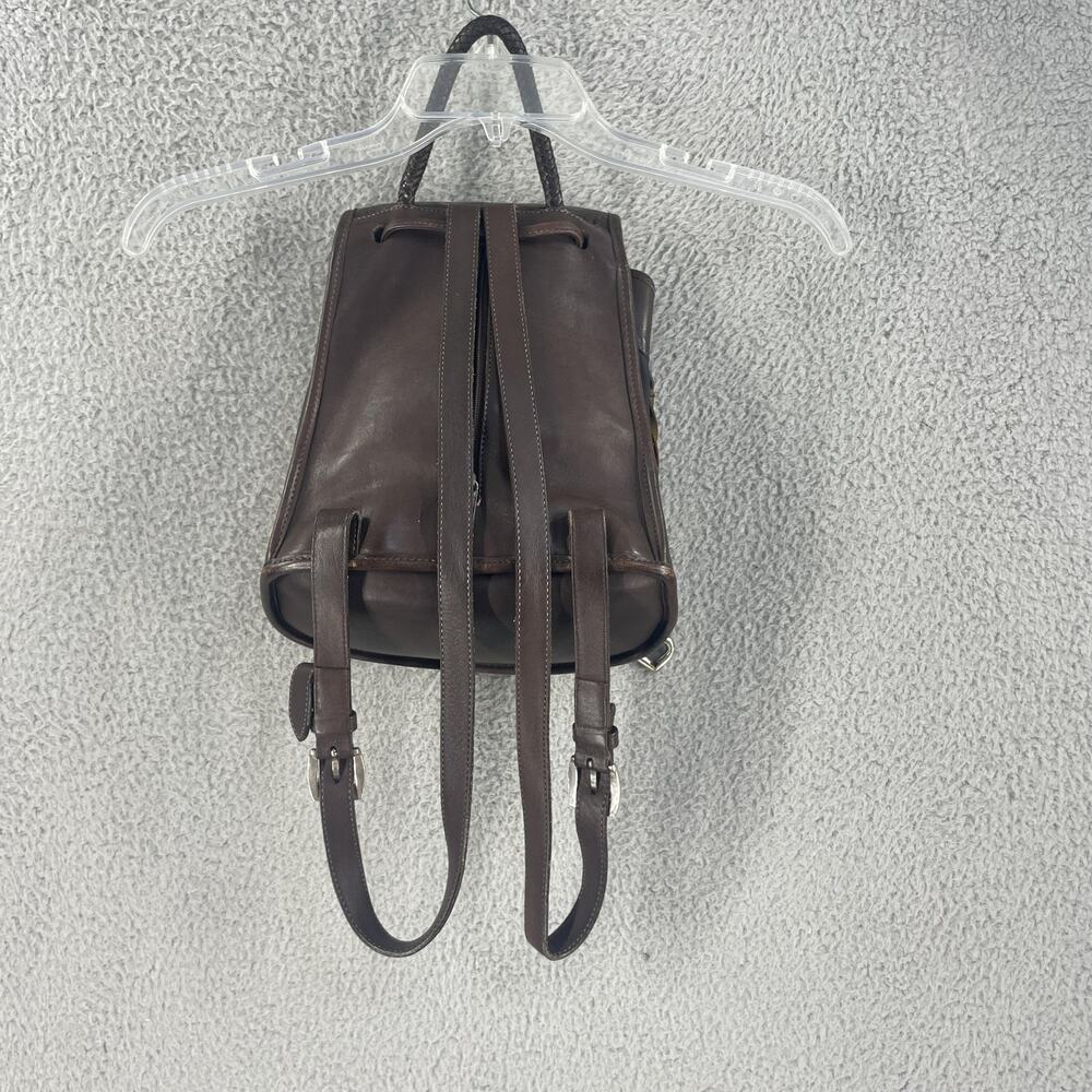 Brighton Backpack Purse Womens Brown Black Croc Embossed Leather Bag Western - Picture 2 of 16